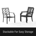 thumbnail image 4 of Pemberly Row Chaise de Salle à Manger Extérieure en Métal de 19 Pouces Gris/noir (Ensemble de 2), 4 of 13