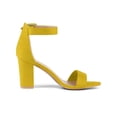thumbnail image 3 of BLISSFUL STEP Women's Shoes Ankle Strap Block Heel Buckle Open Toe Sandals Yellow 9, 3 of 7