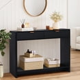 thumbnail image 2 of WIRRYTOR Table Console avec Rangement, Table de Canapé Moderne pour Salon, Table de Canapé Étroite avec 2 Tiroirs en Bois et Tablette de Rangement Ouverte, Noir, 2 of 7