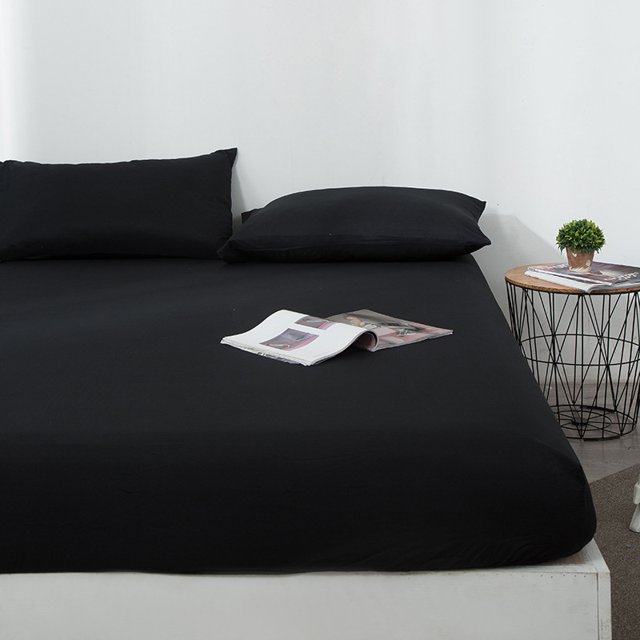 Royalbelle Drap-Housse Imperméable Couleur Unie Ensemble de Lit Respirant Doux Confortable