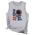 thumbnail image 2 of LSLJS Débardeurs à Col Rond pour Femmes Mode Femmes Décontracté Col Rond Imprimé de Lettres Manches Courtes T-Shirt Gilet Blouse Hauts, 2 of 3
