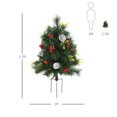 thumbnail image 3 of HOMCOM Arbre de Noël Artificiel Prééclairé 2 Pcs avec DEL, Mini Arbre de Noël, 3 of 9