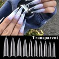 thumbnail image 2 of 600 Pcs Embouts d'Ongles Artificiels Longs en Acrylique Forme Cercueil Demi-Couvercle d'Ongles Accessoire d'Art de Manucure, 2 of 9