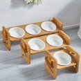 thumbnail image 2 of Elevated Ceramic Dual Triple Dog Bowl Adjustable Stand Raised Bowl, 2 of 12