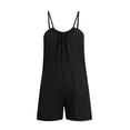 thumbnail image 3 of AherBiu Wide Leg Short Jumpsuits for Women Sleeveless Spaghetti Strap Summer Boho Rompers with Pockets, 3 of 7