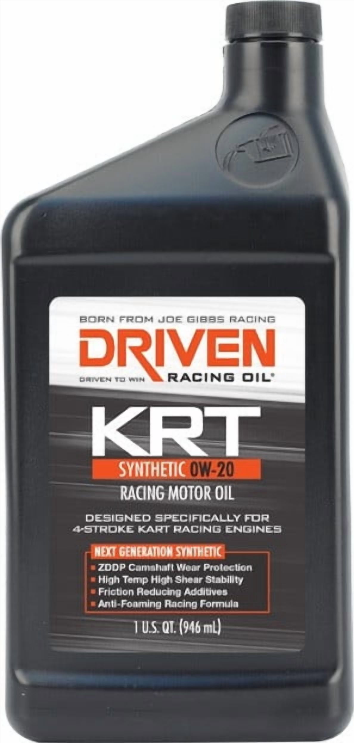 Driven Racing Oil Joe Gibbs Oil 03406 4 Stroke Karting KRT; SAE 0W-20; Synthetic; 1 Quart Bottle; Single; Kart Racing Oil
