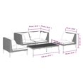thumbnail image 4 of vidaXL 5 Piece Garden Lounge Set with Cushions Poly Rattan Dark Grey, 4 of 5