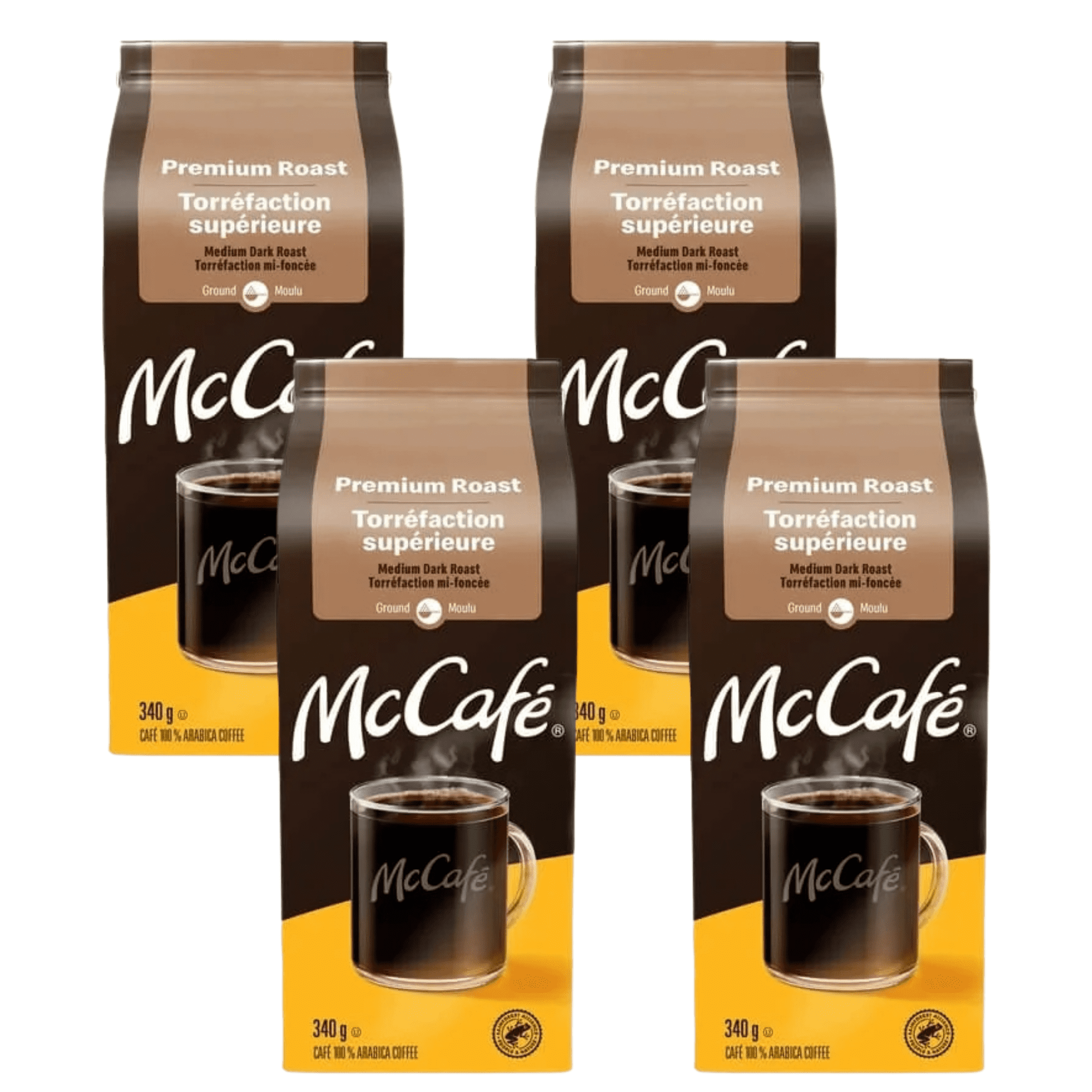 McCafé Premium Roast Coffee 340g (4 PACK)-TOTAL- 1.36 kg – Smooth Medium Roast Ground Coffee for Home Brewing
