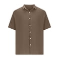 thumbnail image 5 of Kaemgyyd Mens Button down Shirt Lightweight Summer Beach Vacation Tops Casual Loose Textured Solid Color Half Sleeve Tee, 5 of 5