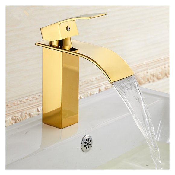 Basin Faucet Black Waterfall Faucet Mixer Tap Brass Bathroom Faucet Bathroom Basin Faucet Mixer Tap Hot and Cold Sink faucet ,Effortless Installation