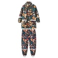 thumbnail image 1 of MIASHUI Manteau de Pluie Imperméable à Capuche pour Tout-Petits Garçons Filles, Veste + Pantalon, Noir, 4 Ans, 1 of 8