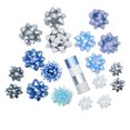 thumbnail image 3 of Modern Frost Bow and Ribbon Kit, Silver, Blue & White, 18 Bows & 72 ft by Holiday Time, 3 of 9