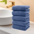thumbnail image 1 of 5 Pcs Cotton Towel Set, European American Style Border Face Wash Cloth, Absorbent Fast Drying, Natural Soft Comfortable, Multi-Scene Use, Wholesale Gift Package, 1 of 6