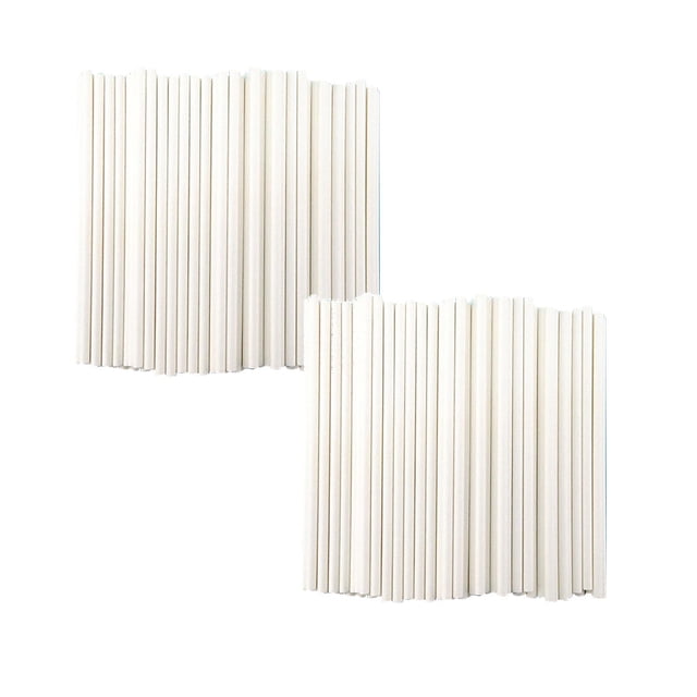Oleegame 2PC Lollipop Sticks Lollipop Chocolate Sticks Candy Solid Lollipop Sticks Paper Kitchen,Dining Bar White