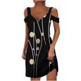 thumbnail image 2 of Robe d'Été pour Femmes 2024 Mode Grande Taille Aguichant Décontractée à Manches Courtes Imprimée Sans Bretelles Robe à Bretelles Rabais de 50 % Liquidation!, 2 of 5
