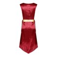 thumbnail image 4 of Nyeemya Robe de Danse Sans Manches Métallique Ourlet Irrégulier Bordeaux S/M, 4 of 7