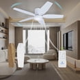 thumbnail image 1 of VAGIZM 42 Inch Flush Mount Ceiling Fan with Light - 5 Blades Modern Ceiling Fan for Living Room and Bedroom - Quiet DC Motor - Dimmable - Reversible Function - White, 1 of 8
