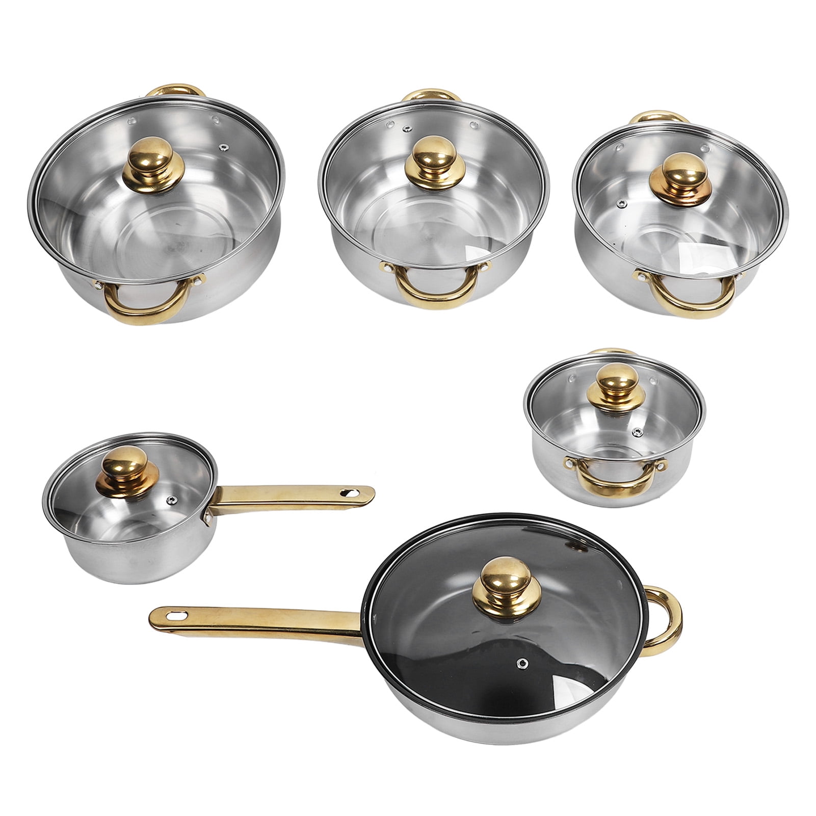 Stainless Steel Cookware Set Rustproof Stick Proof Safe Pan Pot for Home Kitchen