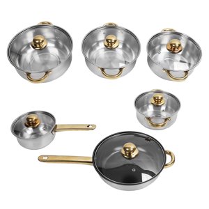Ensemble de vaisselle en acier inoxydable Rustproof Stick Proof Safe Pan Pot pour la cuisine à domicile