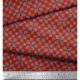 thumbnail image 3 of Soimoi Red Cotton Duck Fabric Square & Triangle Geometric Print Fabric by Yard 56 Inch Wide, 3 of 3