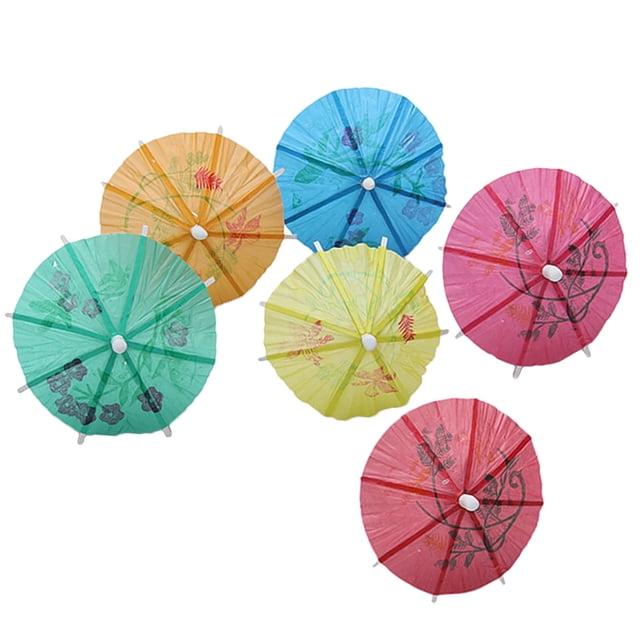 Lot de 144 Pics Décoratifs pour Parapluie de Cocktail, Parapluie Tropical Multicolore Luau