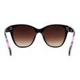 thumbnail image 2 of Timeless Classic Slick Oversize Cat Eye Mod Chic Plastic Sunglasses Black Flower Brown, 2 of 4