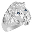 thumbnail image 3 of RYLOS Lion Head Ring with Gemstone Eyes & Diamond Mouth – Fun Designer Rings in Sterling Silver Alexandrite  Jewelry Size 6, 3 of 7