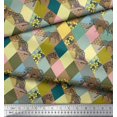 thumbnail image 3 of Soimoi Rayon Fabric Leopard & Argyle Patchwork Fabric Prints by Yard 56 Inch Wide, 3 of 3