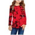 thumbnail image 1 of RXIRUCGD Chemises à Manches Longues pour Filles, Col Rond Mignon, Blouses Décontractées Élégantes (Rouge, Taille : 3 Ans), 1 of 6