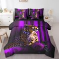 thumbnail image 1 of YST Leopard Rose Comforter Set, 7-Piece, Abstract Purple Ombre, King Size, 1 of 5