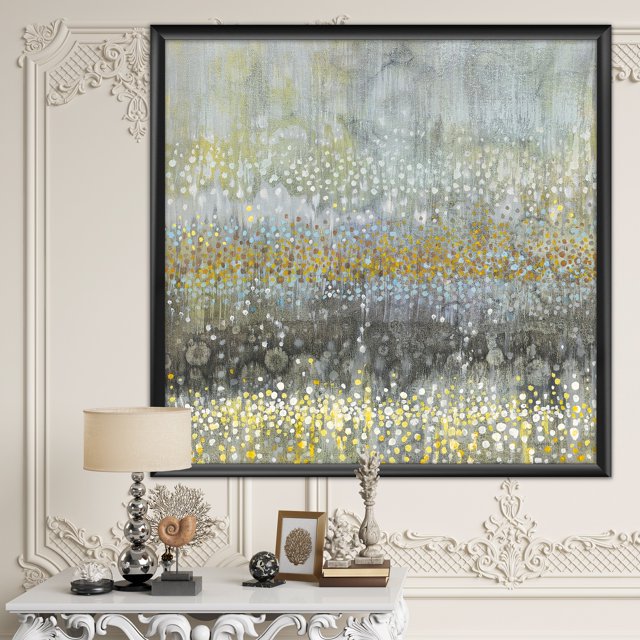 Design Art Inc. Designart 'Glam Rain Abstract III' Modern & Contemporary Framed Art Print - 30x30