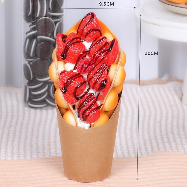Lefu Egg Waffle Ice Cream Model Ice Cream Food Food Fake Egg Waffle Display Gourmet