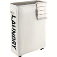 thumbnail image 2 of 1pc 22" Rolling Slim Laundry Basket With Stand Foldable Waterproof Sorter And Organizer, 2 of 5