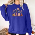thumbnail image 4 of Culottes pour Femmes Femmes Manches Longues Chandails Maman Col Rond Chandail Ample Léger Blouse Hauts m Bleu, 4 of 7