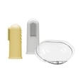 thumbnail image 1 of Dr. Brown's 100% Silicone Finger Toothbrush for Baby, Yellow / Gray, 1 of 8