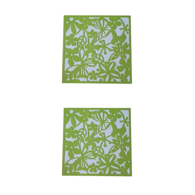 kurtrusly 4pcs Hanging Divider Screens Panel Decorative Room Separator For Hotel And Home Modern Lightweight And Durable PVC Green Butterflies 2Set