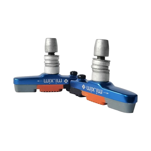 2 Pieces V Type Brake Blocks V Type Brake Pads Universal Replacement 55mm Heavy Duty Bikes Brake Pads for Folding Bike blue