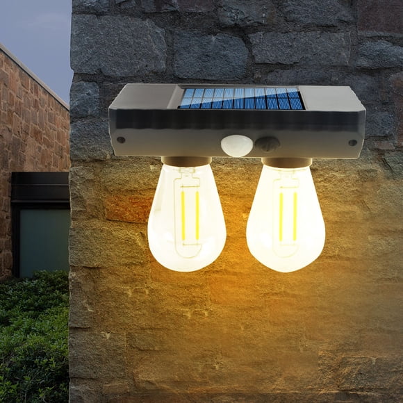 Edgergery Head Of Solar Tungsten Filament Bulb Lamp Outdoor Human Body Induction Wall Lamp Courtyard Lamp Lighting Lamp