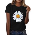 thumbnail image 2 of BVOFAR Hauts pour Femmes Été Tendance T-Shirts Graphiques Marguerite Décontractés Coupe Ample Blouses Col Rond Manches Courtes Chemises 2025, 2 of 4