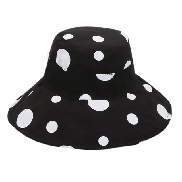 Chapeau de Pêcheur à Pois : Chapeau d'Été Réversible à Double Face, Chapeau Bob