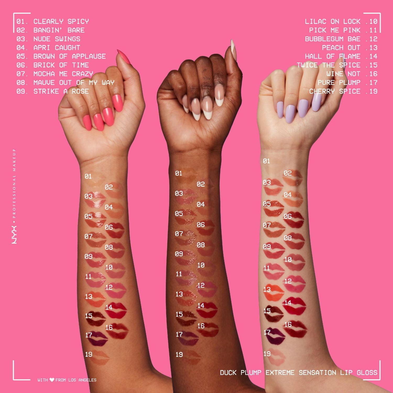 NYX PROFESSIONAL MAKEUP, Brillant à lèvres haute pigmentation Duck Plump, Gloss repulpant, Couleur pigmentée, Formule végane - Strike A Rose (Pink)
