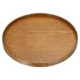 thumbnail image 1 of Unique Bargains 12' Round Wood Serving Tray Decorative Platter Home Kitchen Candle, Brown, 1 of 6