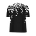 thumbnail image 4 of Pisexur Hauts pour Femmes, Hauts de Sortie pour Femmes & T-Shirt à Manches Courtes Col Rond Imprimé, Haut Ample, Hauts de Printemps pour Femmes Noir, P, 4 of 6