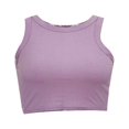 thumbnail image 3 of Women Solid Color Tank All-match Slim Stylish Sleeveless Crop Top, 3 of 5