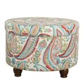 thumbnail image 1 of Homepop Décoration pour la Maison / Pouf Rond Rembourré avec Rangement / Pouf avec Rangement pour Salon et Chambre, Motif Cachemire Audacieux, Grand, 1 of 2