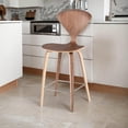 thumbnail image 1 of Satin Stool - Hard Wood Chair in Walnut color SET OF 2, 1 of 7