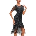 thumbnail image 2 of UPPADA Robe Cocktail à Col Rond pour Femmes Robe Sirène Robe Cocktail Sans Manches Robe Formelle Évasée Robes d'Invitée de Mariage Robe Cocktail Moulante Articles en Liquidation Liquidation Aujourd'hui, 2 of 7