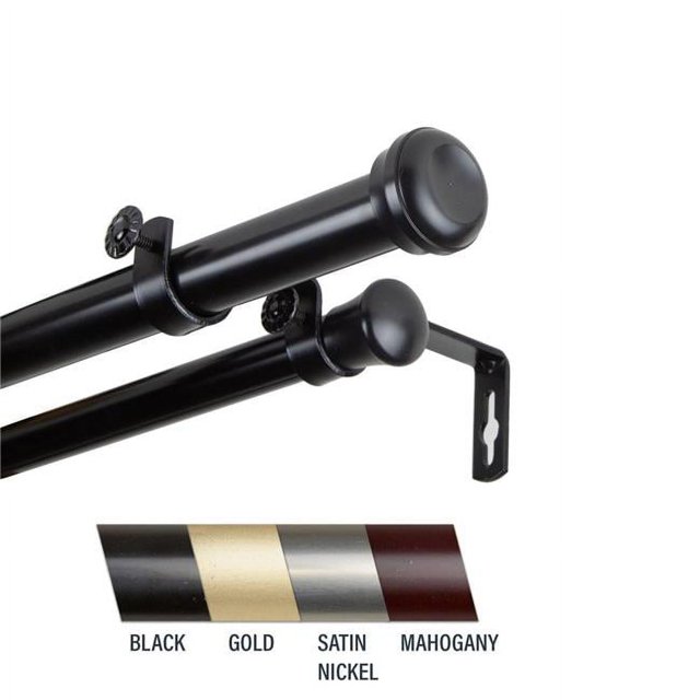 Central Design 100-68-482-D Cillo Tringle à Rideaux Double 1 Po, 48-84 Po - Noir