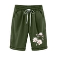 thumbnail image 1 of Women Printed Elastic Waist Drawstring With Casual Pockets Shorts, 1 of 3