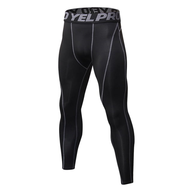 Mens Compression Pants Four Seasons Breathable Exercise Tight Stretch Basketball Base Training Compression Pants Pantalon Survetement Homme Silver L